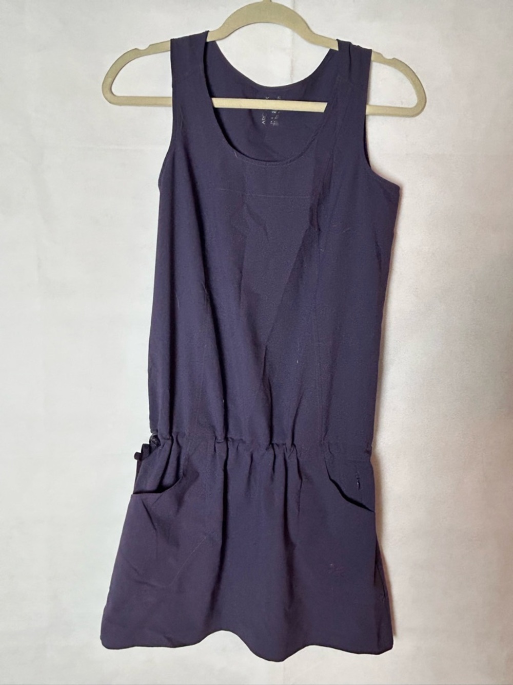 Arc'teryx Sleeveless Navy Blue Drawstring Waist Mini Dress